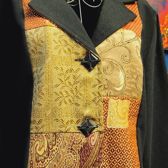 Alex Kim Vintage ~ Sz S ~ Patchwork Button Front Jacket~Excellent/New Condition - Picture 3 of 8